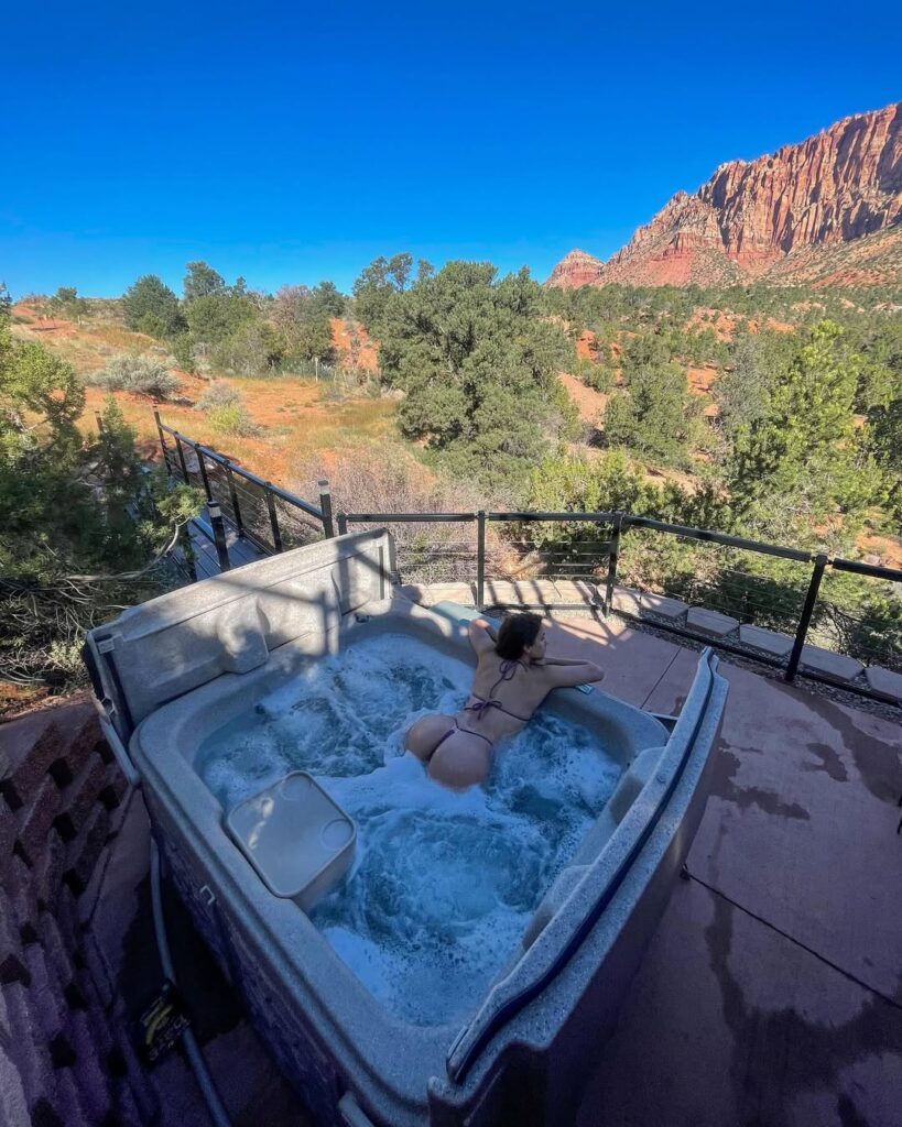 A scenic spa view for Violet Moore rates